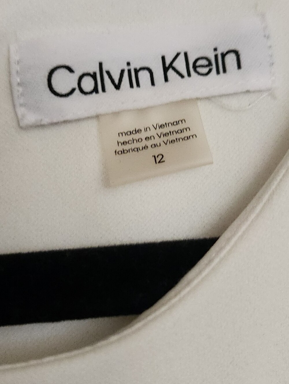 White And Cream Calvin Klein Dress Size 12 - Picture 2 of 4